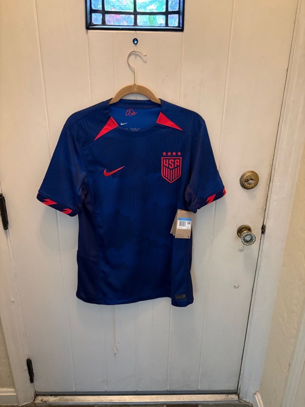 Nike Men’s USA Navy Blue Soccer Jersey with Red Accents